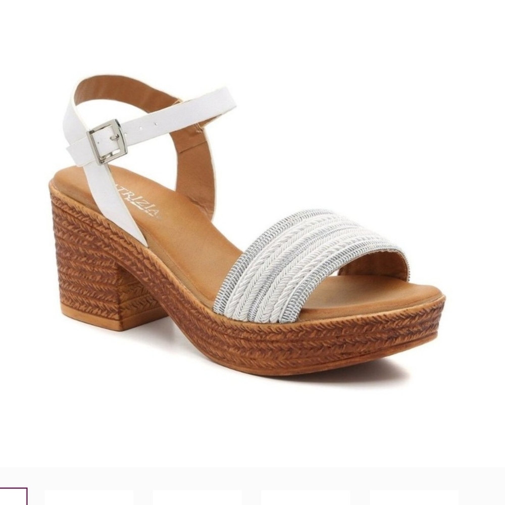 PATRIZIA Sandal Platform Heels - White, Light Grey Detail